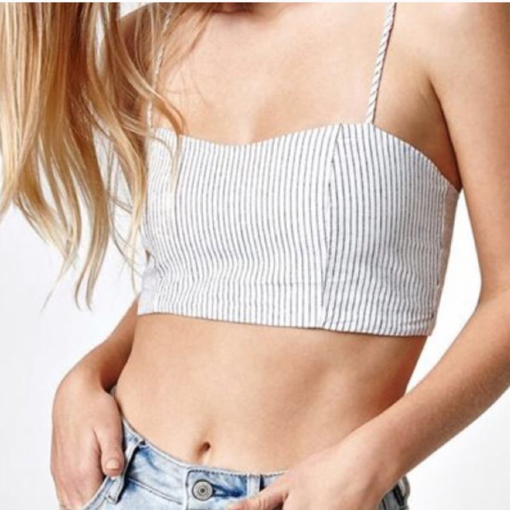 john galt striped bralette top